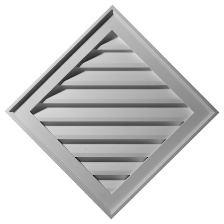Ekena Millwork Diamond Gable Vent Louver, Non-Functional, 34"W x 34"H x 1 1/4"P (24" Sides) GVDI34X34D